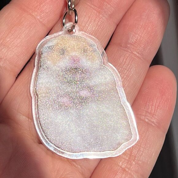 Iconic Blurry Hamster Meme Acrylic Keychain - Picture 6 of 7
